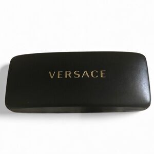 Versace Hard Clamshell Sunglass Eyeglass Case with Gold Logo